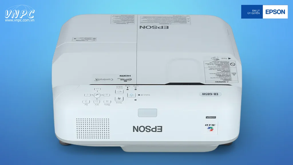 Epson EB-685W có thể phóng khung hình lớn 80 inch chỉ từ khoảng cách 47 cm