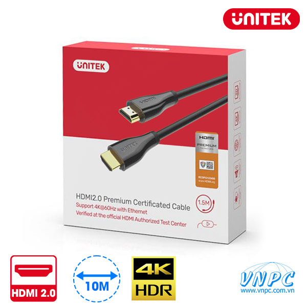 Cáp HDMI 2.0 Unitek 10M