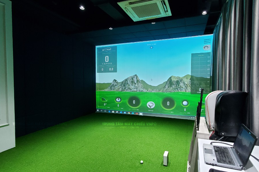 Lắp đặt máy chiếu màn chiếu phòng golf 3D