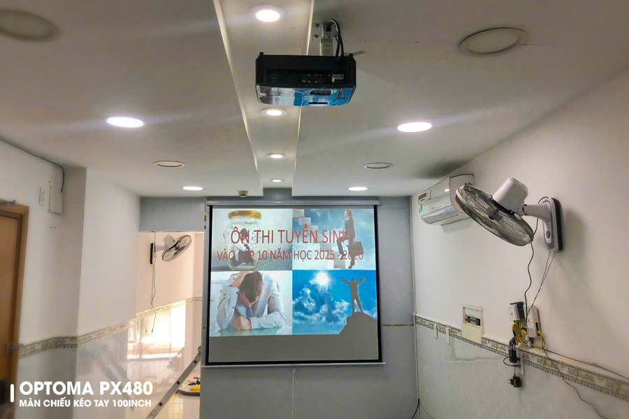 Sự kết hợp tối ưu giữa Optoma PX480 và màn chiếu 100inch