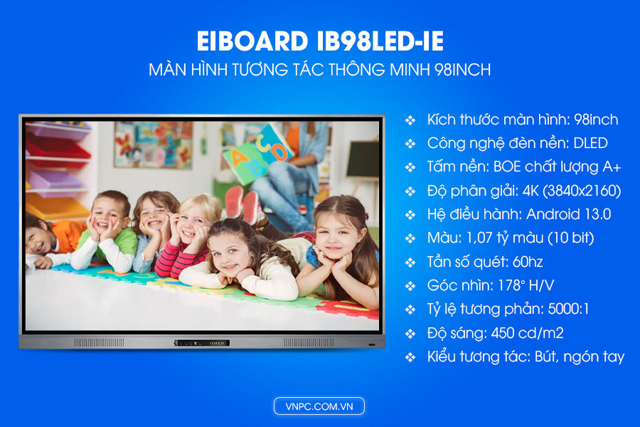 Eiboard IB98LED-IE Màn hình tương tác thông minh 98inch 4K