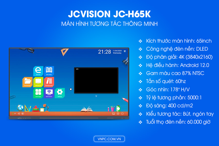 Màn hình tương tác JCVision JC-H65K 65inch 4K