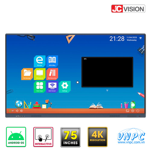 Màn hình tương tác JCVision JC-H75K 75inch 4K