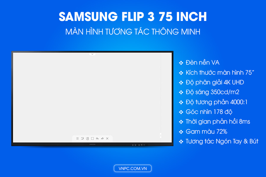 Samsung Flip 3 75 inch LH75WMAWLGCXXV