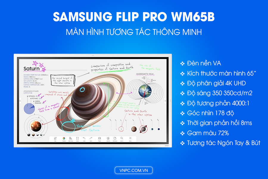 Samsung Flip Pro WM65B 65inch LH65WMBWBGCXXV