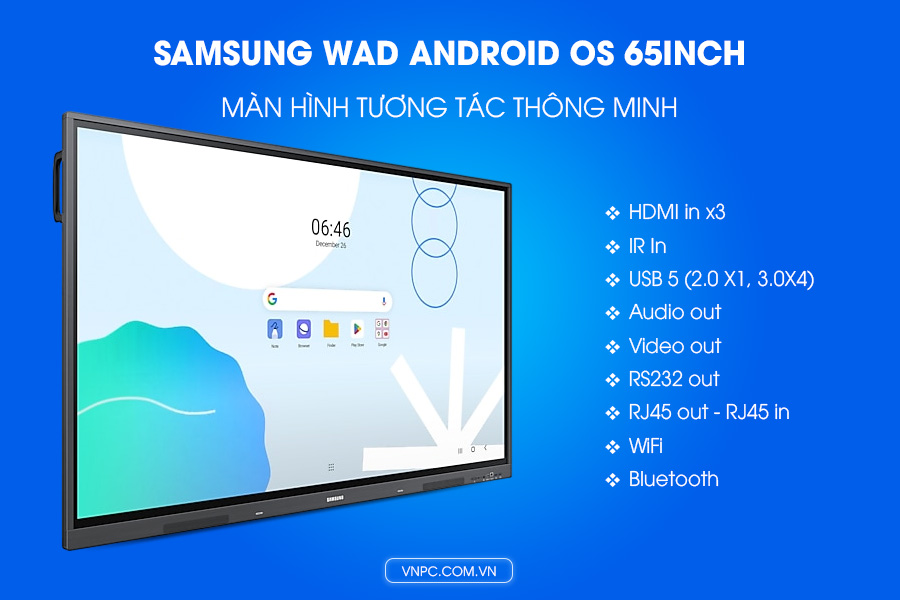 Màn hình tương tác Samsung WAD Android OS 65inch LH65WADWLGCXXS