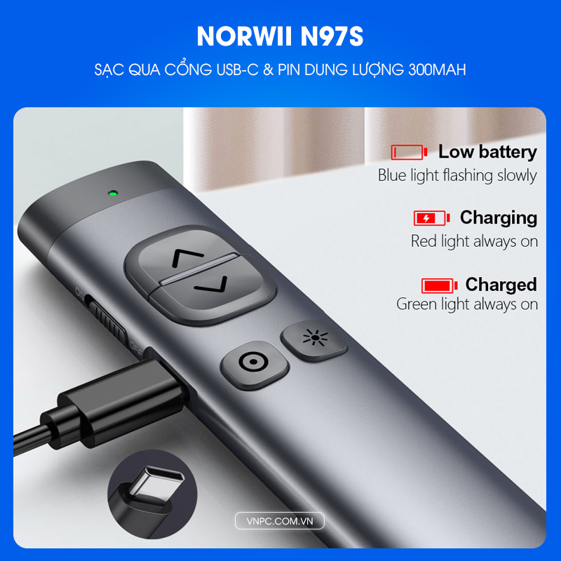 Norwii N97s bút trình chiếu Bluetooth