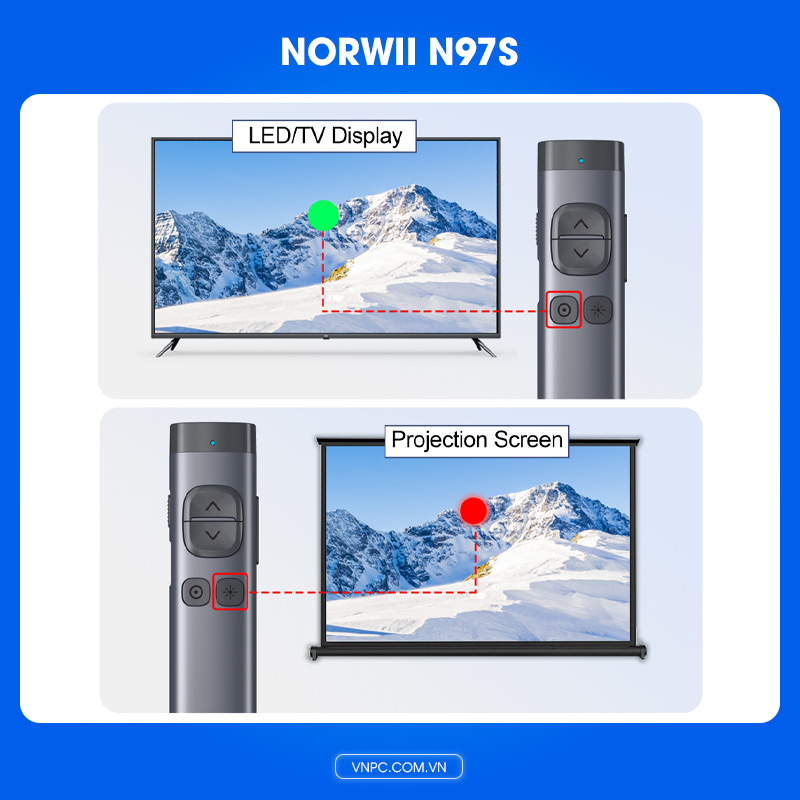 Norwii N97s bút trình chiếu Bluetooth