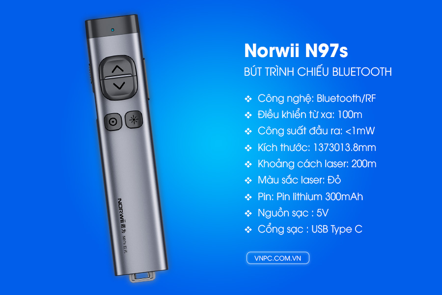 Norwii N97s bút trình chiếu Bluetooth