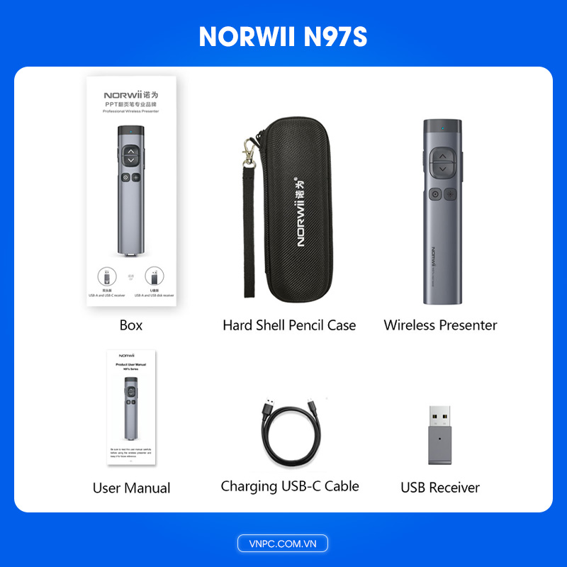 Norwii N97s bút trình chiếu Bluetooth