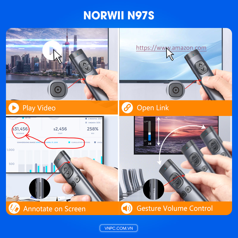 Norwii N97s bút trình chiếu Bluetooth