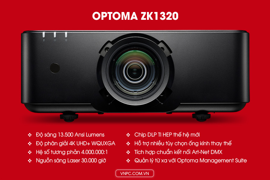 Optoma ZK1320 Máy chiếu Laser 4K UHD+ độ sáng cao
