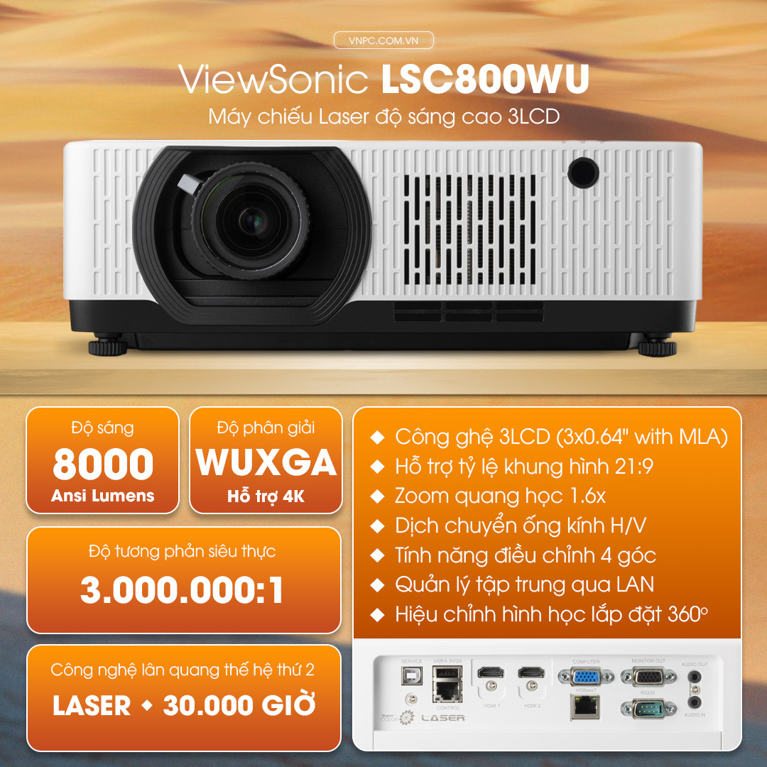 ViewSonic LSC800WU máy chiếu Laser 8000 ANSI Lumens