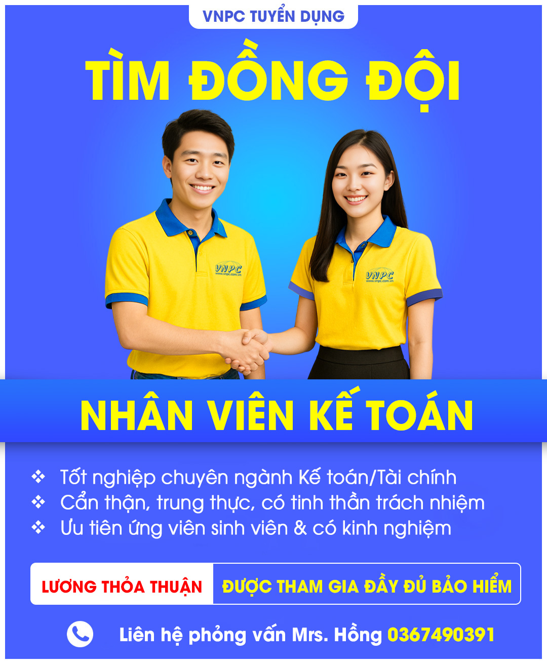 VNPC tuyển dụng Nhân Viên Kế Toán tại TpHCM