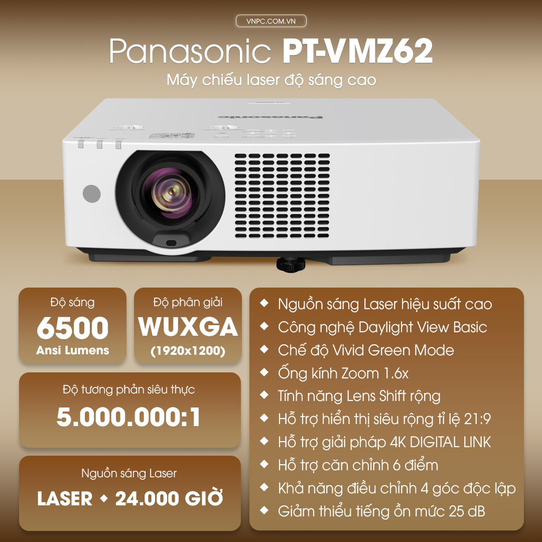 Panasonic PT-VMZ62 Máy chiếu Laser độ sáng cao
