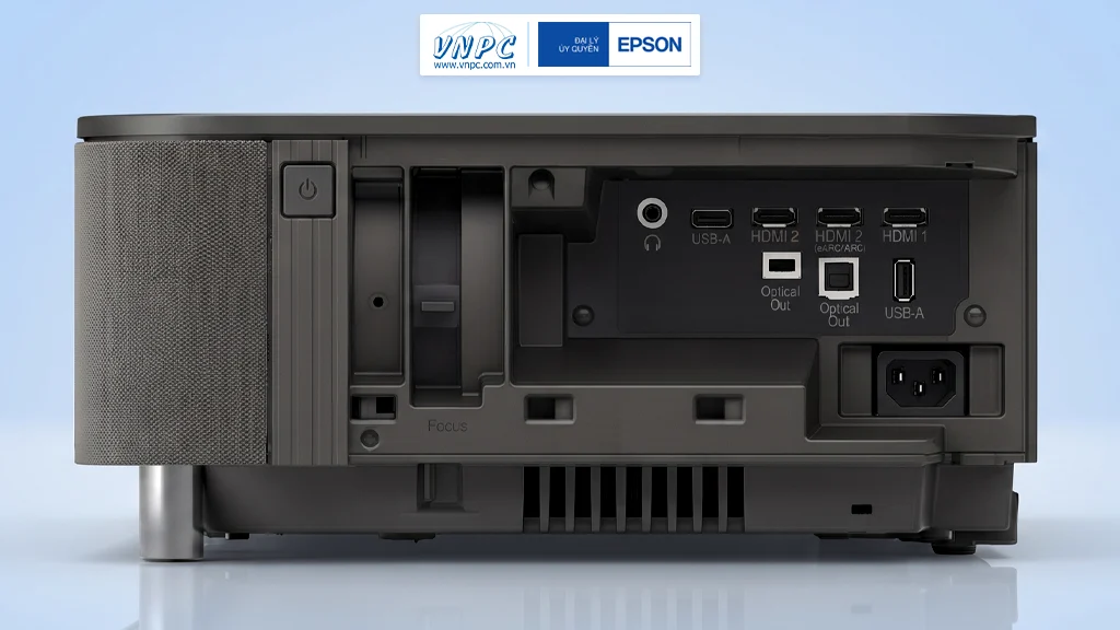 Epson EH-LS970B trang bị các cổng HDMI eARC USB Optical Wi Fi 6E và Bluetooth 5.2