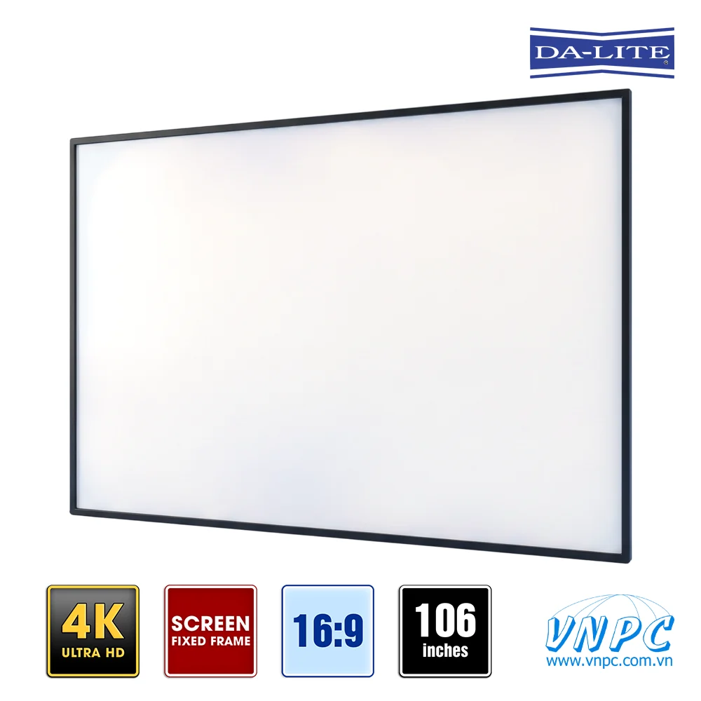 Màn chiếu khung cố định Dalite Fix106 106 inch cao cấp Màn chiếu khung Fix106 106 inch hoàn hảo cho phòng phim gia đình, phòng karaoke và không gian hội họp hiện đại